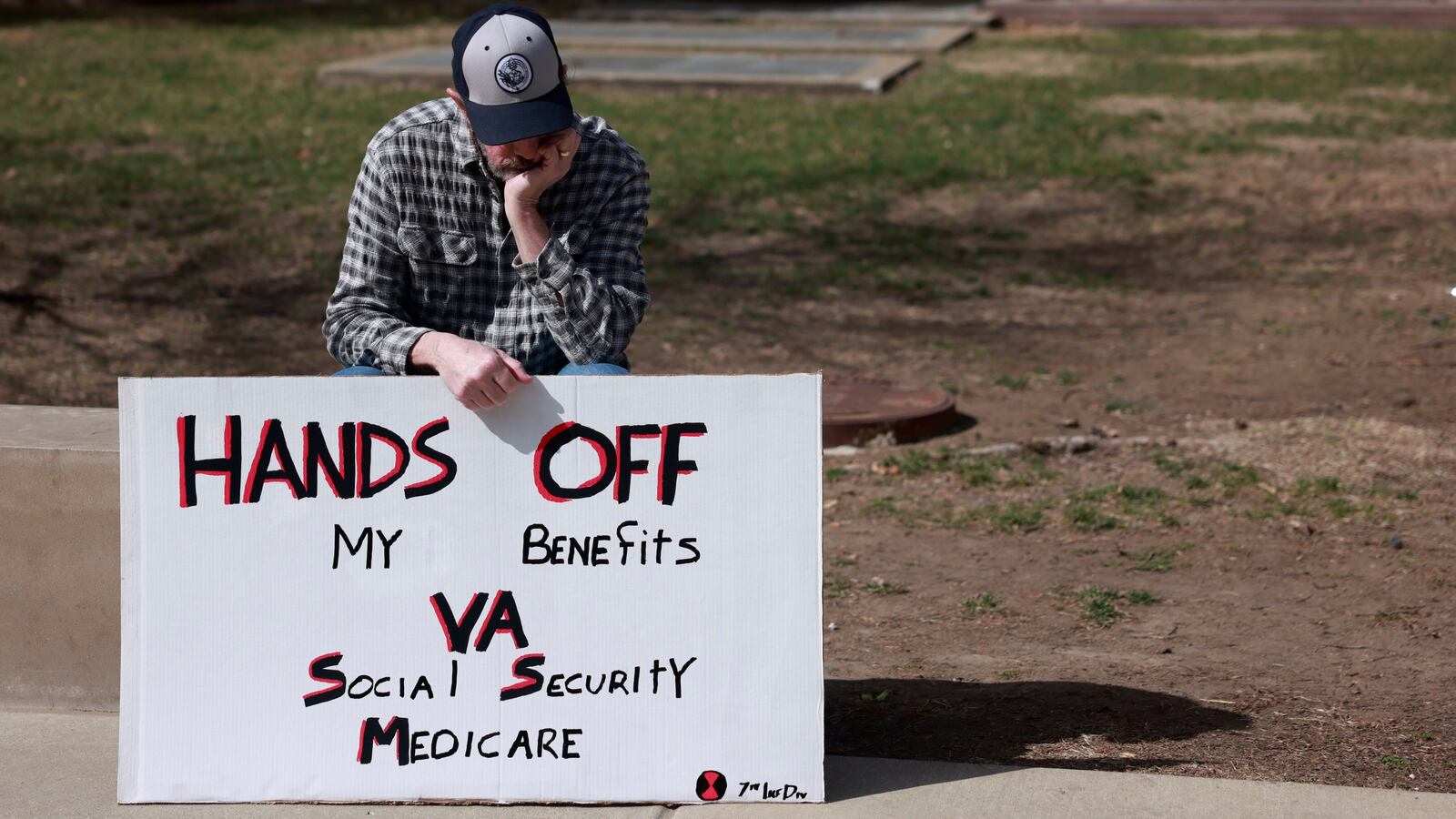Veteran protesting