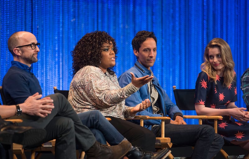 HOLLYWOOD, CA - MARCH 26: (L-R) Jim Rash, Yvette Nicole Brown, Danny Pudi and Gillian Jacobs attend The Paley Center For Media's PaleyFest 2014 Honoring "Community" at Dolby Theatre on March 26, 2014 in Hollywood, California.  (Photo by Valerie Macon/Getty Images)