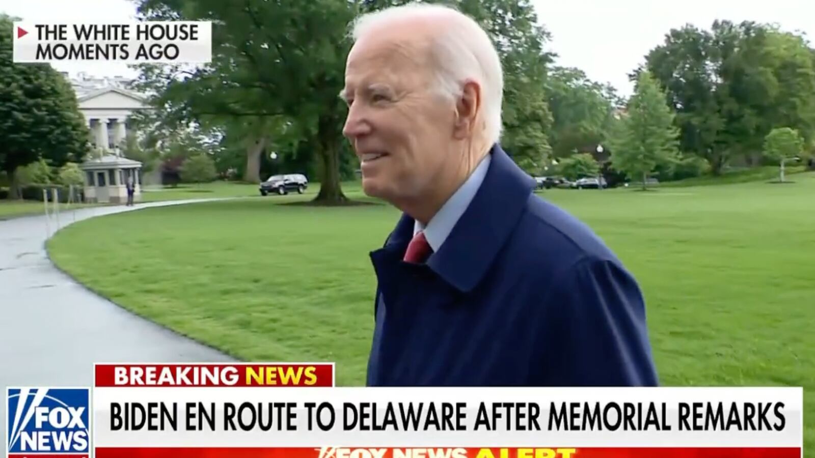 President Joe Biden smiled when he was asked about possibly pardoning Donald Trump on Monday.