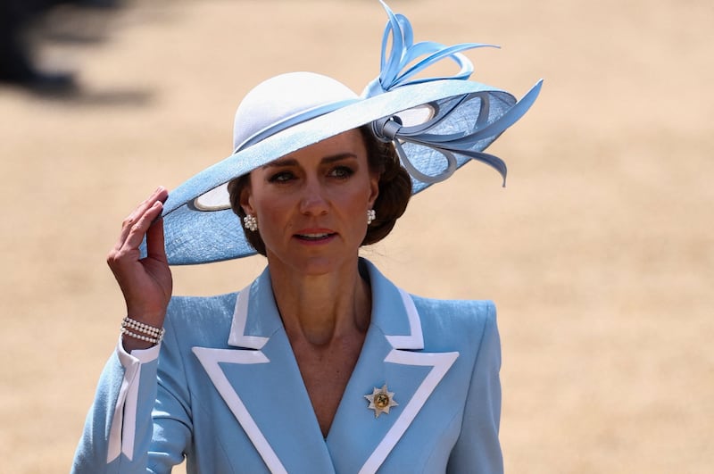 Britain's Kate, Princess of Wales, attends the Trooping the Colour parade held to honour Britain's King Charles, as part of the official birthday celebrations, in London, Britain, June 13, 2026. REUTERS/Toby Melville