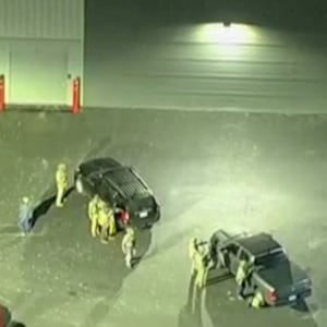 Authorities swarmed an area in Salem, New Hampshire on Thursday night after finding an abandoned car.