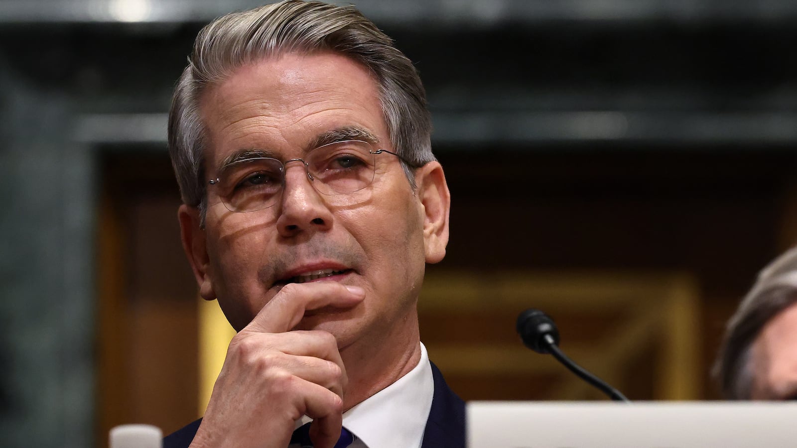 Billionaire hedge fund manager Scott Bessent testifies before the Senate Finance Committee during his confirmation hearing for Treasury Secretary in the Dirksen Senate Office Building on Capitol Hill on January 16, 2025 in Washington, DC.