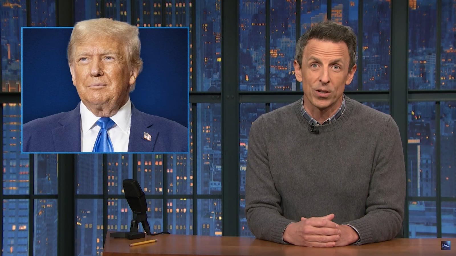 Seth Meyers talking about Trump