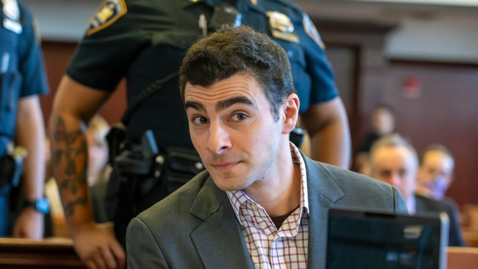 Luigi Mangione appears for a suppression of evidence hearing in the killing of UnitedHealthcare CEO Brian Thompson in Manhattan Criminal Court on December 01, 2025 in New York City.