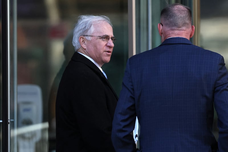 Former U.S. Congressman Stephen Buyer arrives for his insider trading trial at the United States Courthouse in the Manhattan borough of New York City, U.S., March 8, 2023