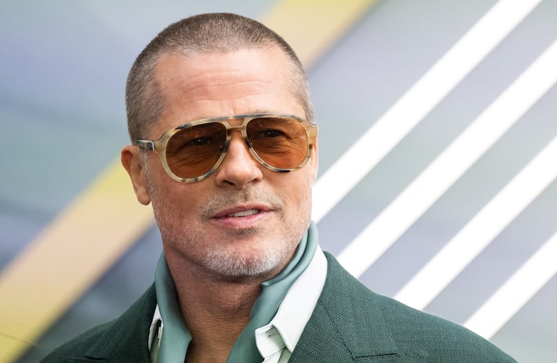 Brad Pitt attends the "F1: The Movie" European Premiere at Cineworld Leicester Square on June 23, 2025 in London, England. (Photo by Samir Hussein/WireImage)
