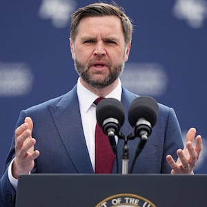 U.S. Vice President JD Vance speaks during the United States Air Force Academy Graduation Ceremony at Falcon Stadium,at the United States Air Force Academy in Colorado Springs, Colorado, U.S., May 28, 2026.  Matt Rourke/Pool via REUTERS