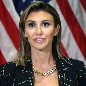 Donald Trump stands with his lawyer Alina Habba on January 11, 2024 in New York City.