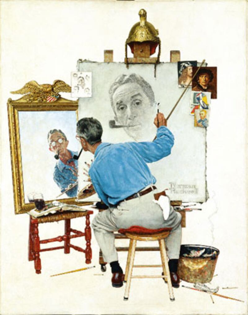 galleries/2009/12/21/norman-rockwell-double-takes/norman-rockwell---triple-self-portrait_flfq8a