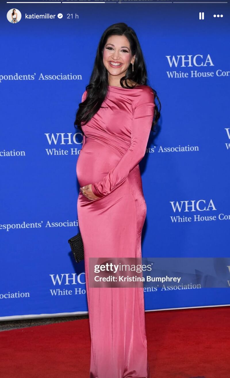 Miller was also very keen to show off her gown.