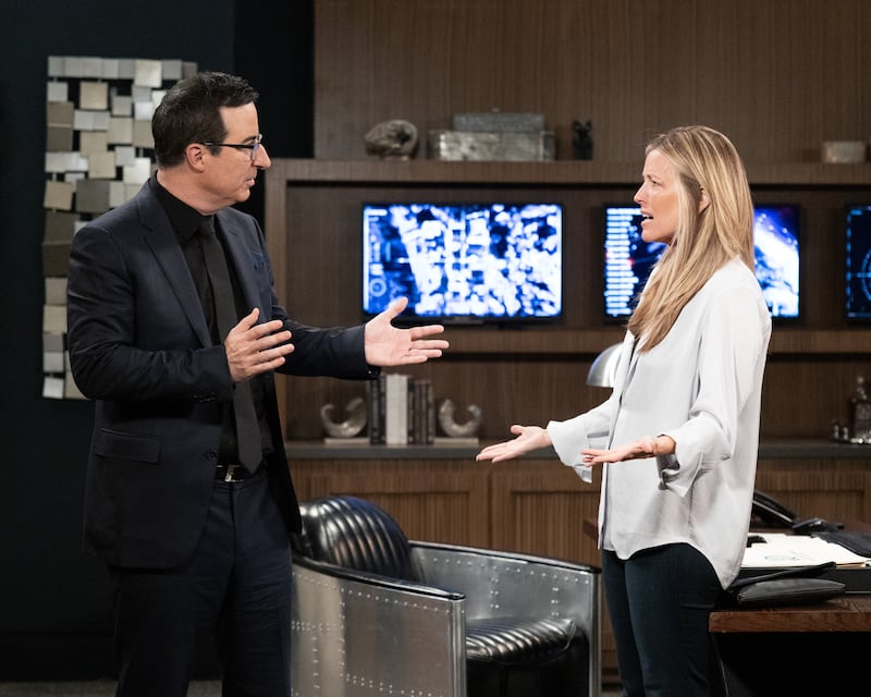 Laura Wright and John Oliver on “General Hospital.”