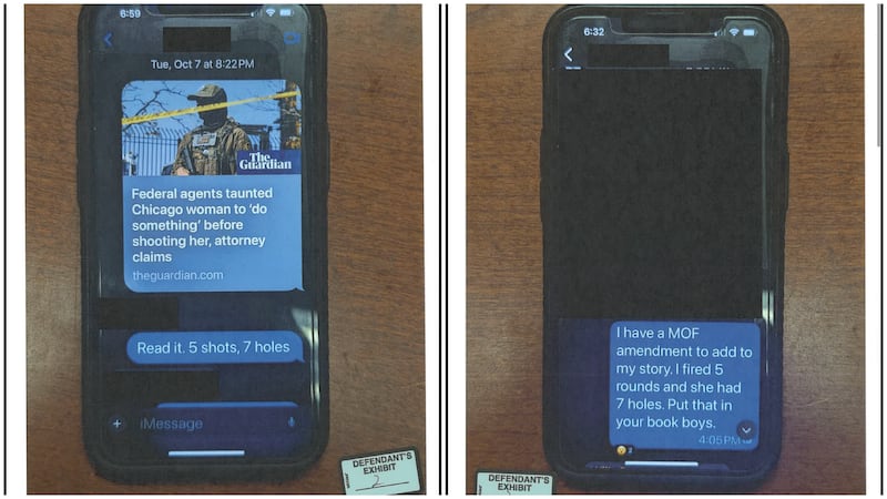 Messages sent by Charles Exum after he allegedly shot Marimar Martinez five times.