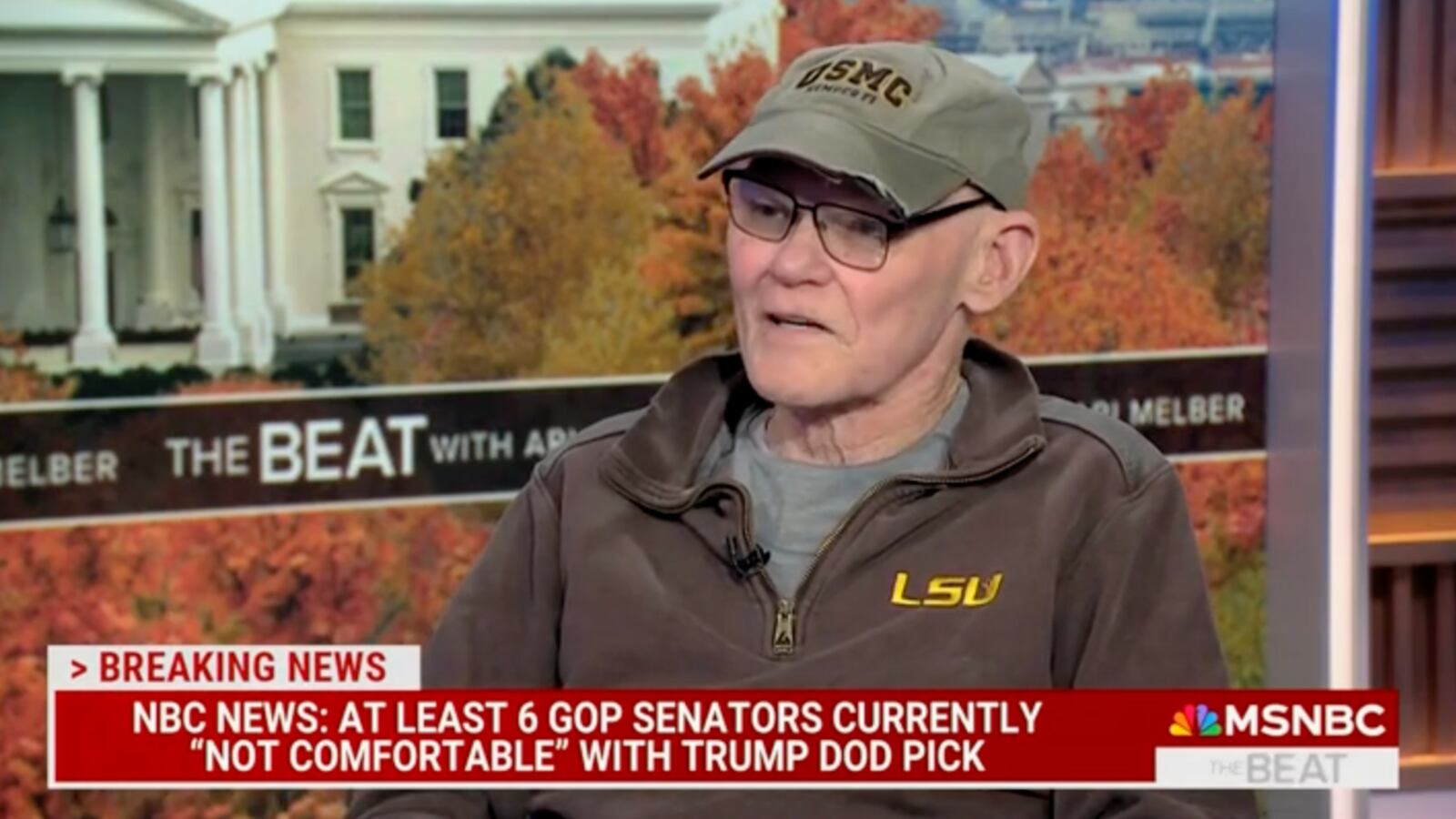 James Carville appears on MSNBC on November 3, 2024.