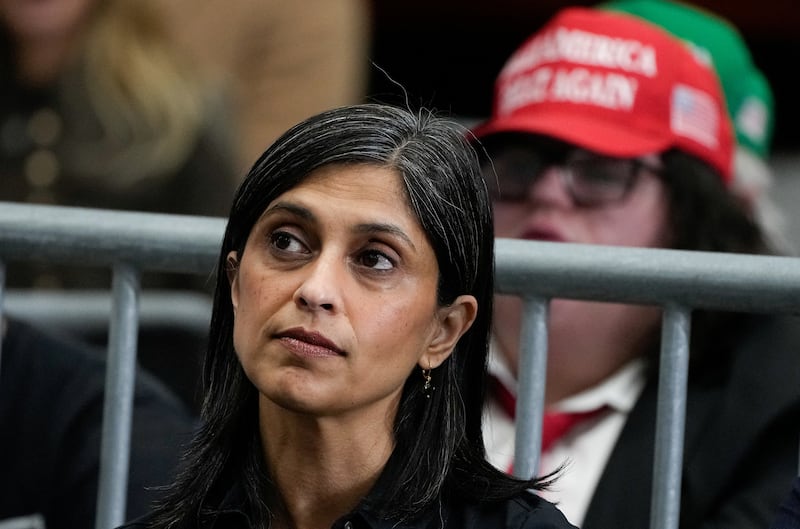 Second lady Usha Vance listens as Vice President JD Vance (not pictured) delivers remarks at Uline Inc., in Alburtis, Pennsylvania, U.S., December 16, 2025.