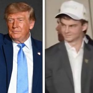 President Donald Trump and Edward 'Big Balls' Coristine.