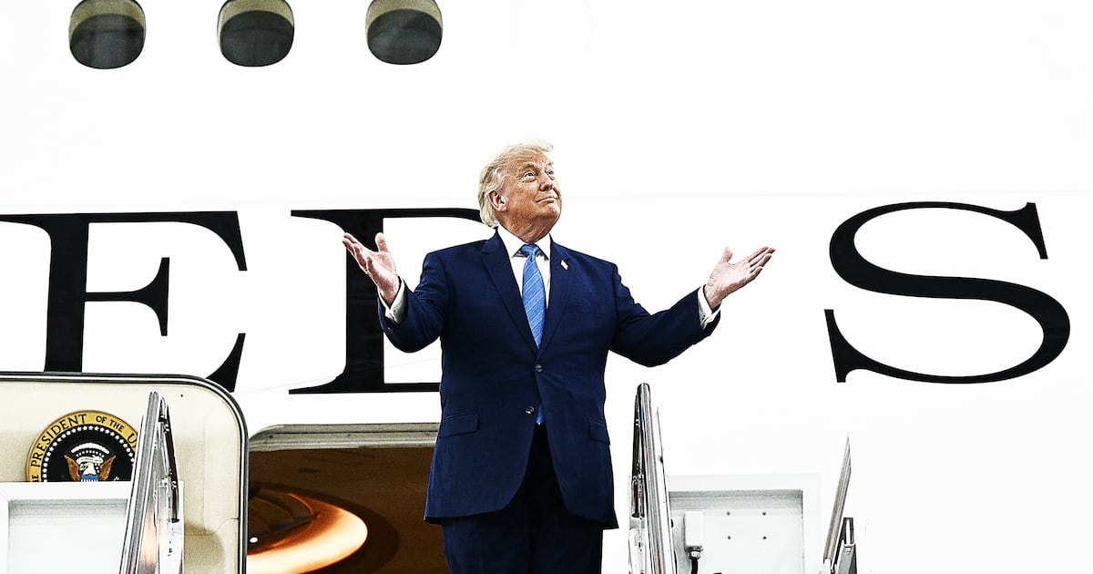 Trump Unveils His New Grift Force One in Rambling Tirade