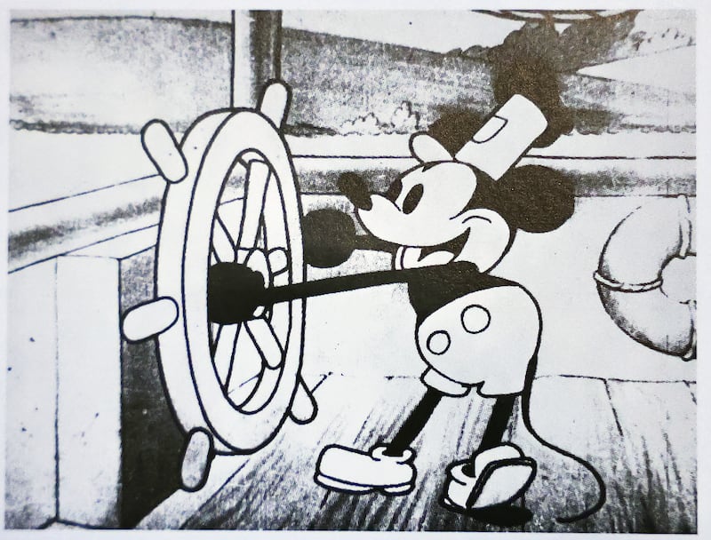 A still from Mickey Mouse’s debut short film, Steamboat Willie (1928)—the White House objected to an exhibit that said the character represents “vestiges of longstanding traditions of blackface minstrelsy.”