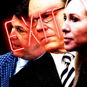 Marjorie Taylor Green, Sam Graves, Don Bacon, Jodey Arrington and an exit sign