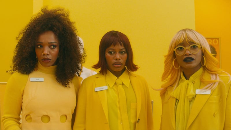 Keke Palmer, Taylour Paige, and Naomi Ackie in I Love Boosters.