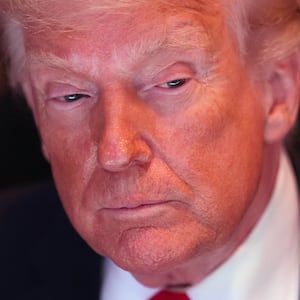 U.S. President Donald Trump attends UFC 327 at Kaseya Center on April 11, 2026 in Miami, Florida.