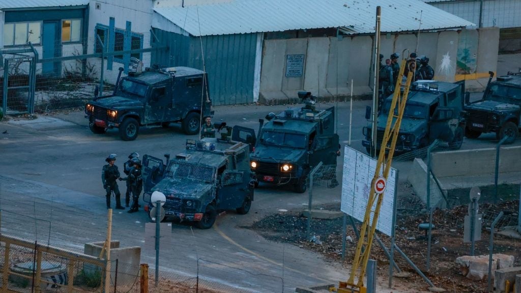 A picture taken from a hill overlooking the Israeli Ofer military facility in Baytunia.