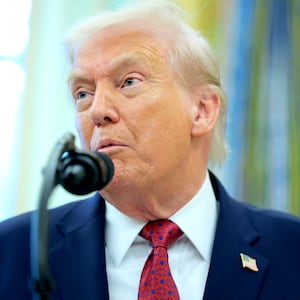 U.S. President Donald Trump speaks to reporters