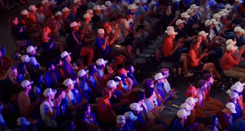 Vance's clip made the event look far more full than it was, even though there were some empty seats in his clip, too.