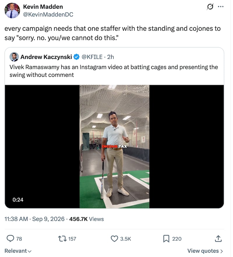 Some called out Vivek Ramaswamy’s staff for not killing the video before it saw the light of day.