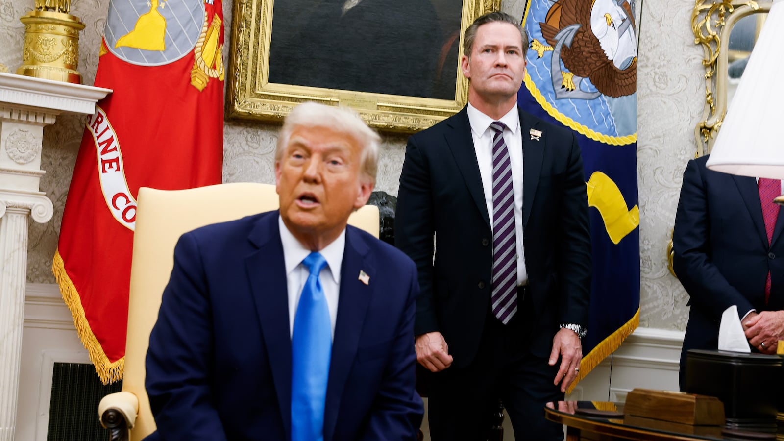 Donald Trump and Mike Waltz.