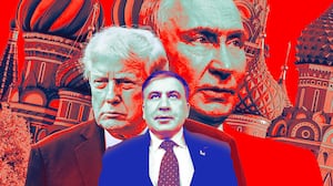 Mikheil Saakashvili, Donald Trump and Vladimir Putin