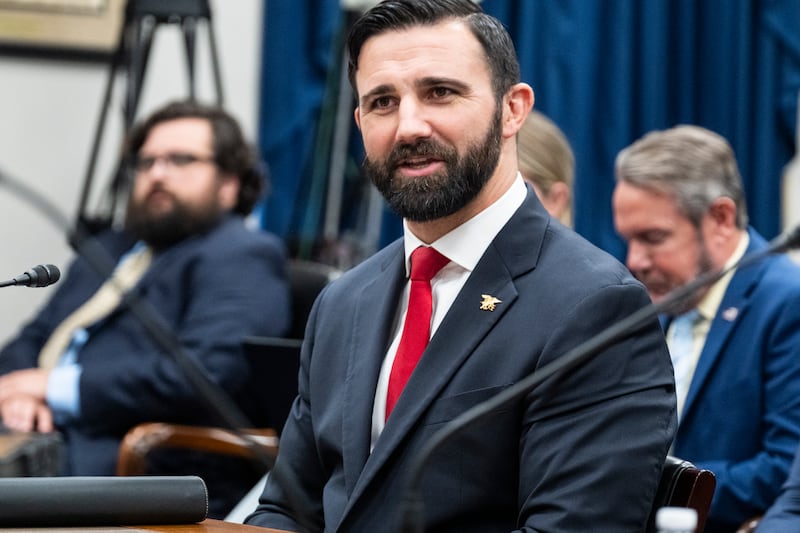 Cam Hamilton appears before a Homeland Security Subcommittee Hearing on Oversight on Capitol Hill on May 7, 2025 in Washington, DC.