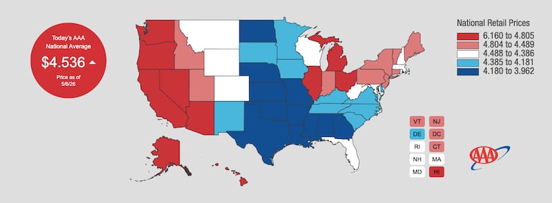 AAA gas price May 6, 2026
