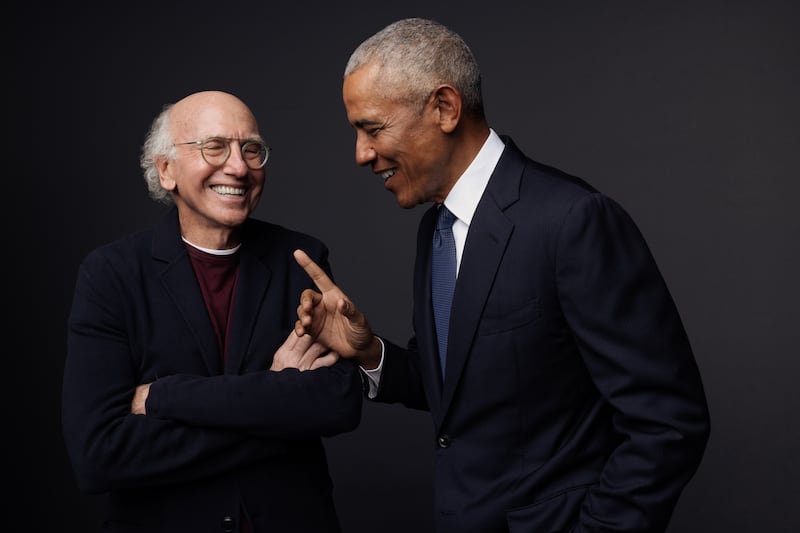 Larry David and Barack Obama