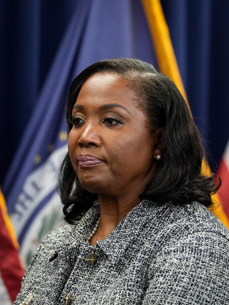 WASHINGTON, DC - MAY 23: Lisa Cook takes the oath of office to serve as a member of the Board of Governors at the Federal Reserve System during a ceremony at the William McChesney Martin Jr. Building of the Federal Reserve May 23, 2022 in Washington, DC.  Cook becomes the first Black woman to serve as a governor on the Federal Reserve Board. (Photo by Drew Angerer/Getty Images)