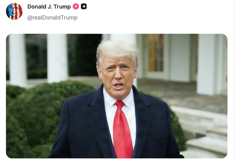 Donald Trump shares a 2021 video in 2026.