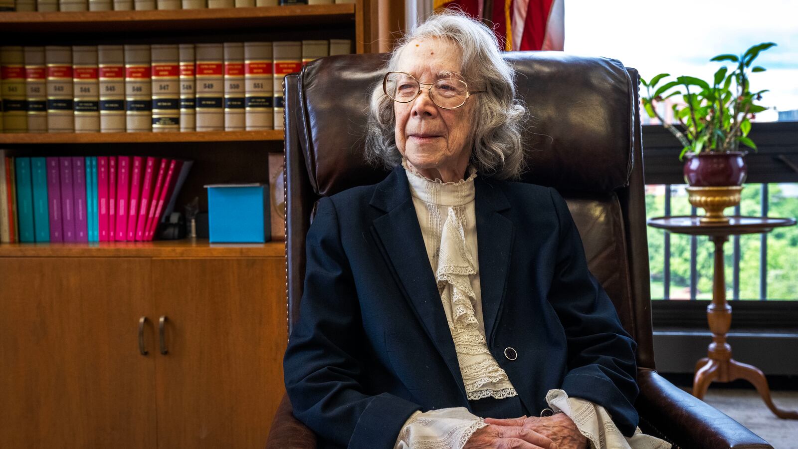 Pauline Newman, a 95-year-old judge on the U.S. Court Court of Appeals for the Federal Circuit, in her office in Washington, DC.