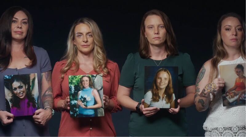 Some of the Epstein survivors and their childhood photos featured in the PSA.