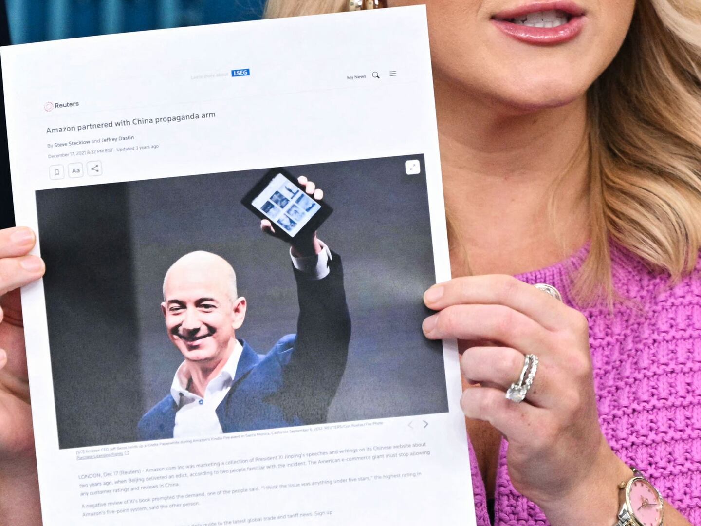 Karoline Leavitt Melts Down at Jeff Bezos for Amazon Spelling Out Cost of Tariffs