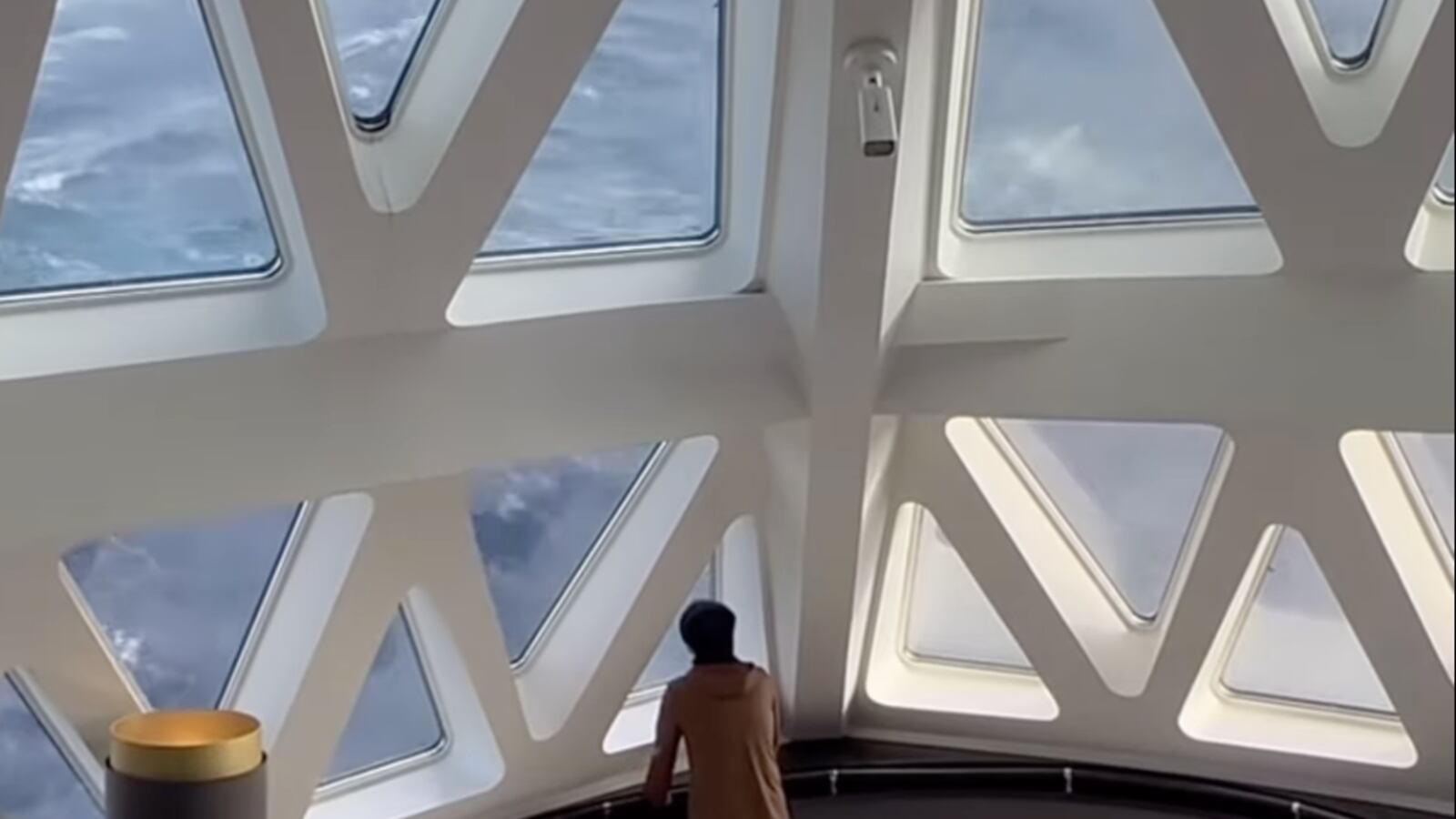 A cruise ship braces for impact in Antartica's Drake Passage.