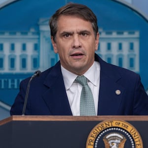 Todd Blanche, US deputy attorney general, speaks during a press conference in the James S. Brady Briefing Room at the White House, on June 27, 2025, in Washington D.C., following a U.S. Supreme Court ruling that limits the application of birthright citizenship. (Photo by Mehmet Eser / Middle East Images via AFP) (Photo by MEHMET ESER/Middle East Images/AFP via Getty Images)
