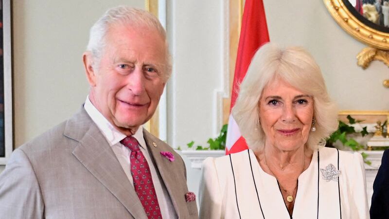 Britain's King Charles III and Queen Camilla pose with Prime Minister of Canada Mark Carney and his wife Diana Fox Carney, in Ottawa, Ontario, Canada, May 26, 2025. Victoria Jones/Pool via REUTERS