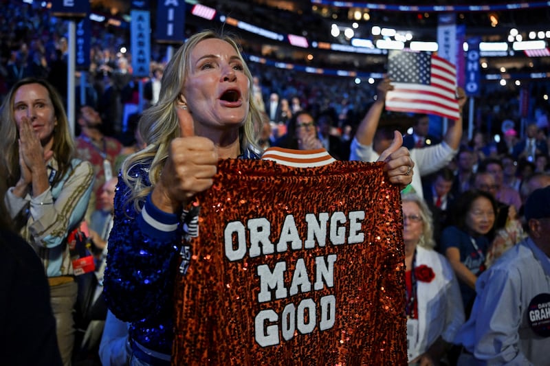 Supporters of U.S. President Donald Trump watch him speak at the Republican National Midterm Convention in Dallas, Texas, U.S., September 9, 2026. REUTERS/Callaghan O'Hare     TPX IMAGES OF THE DAY