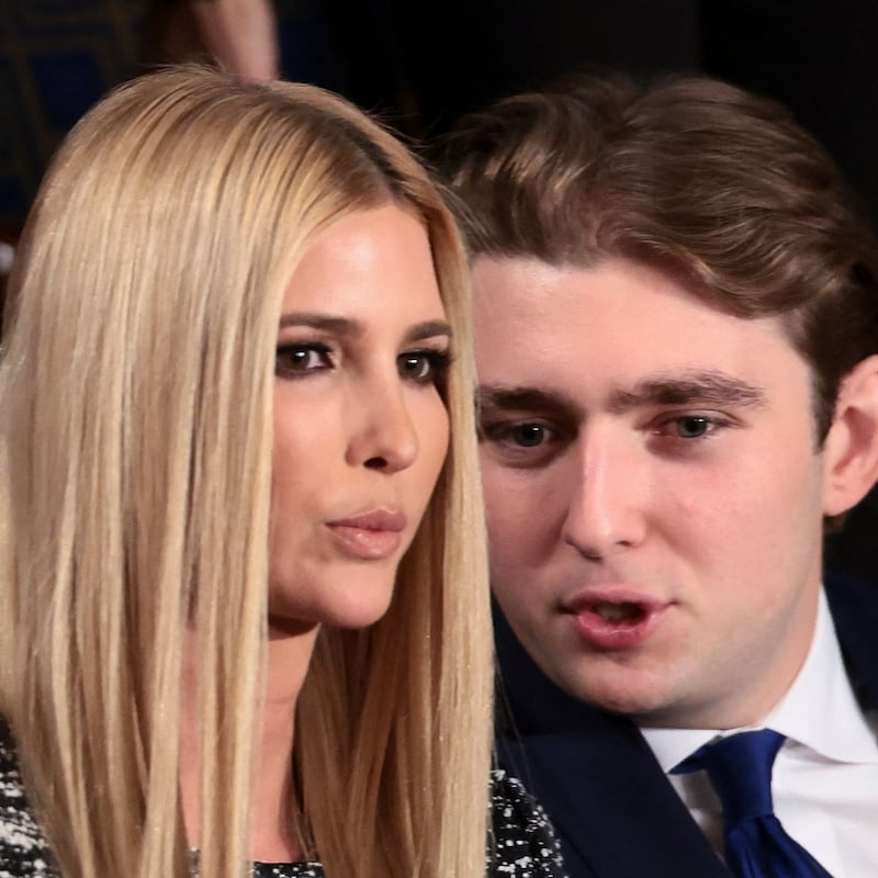 Barron Trump and his sister Ivanka wait for dad to deliver the State of the Union address earlier this year.