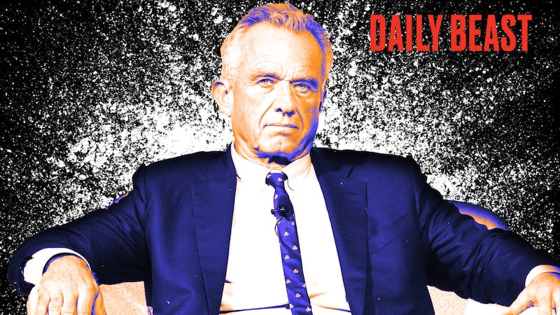 A photo illustration of of RFK Jr. for The Daily Beast podcast.