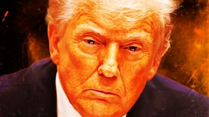 A photo illustration of Donald Trump.