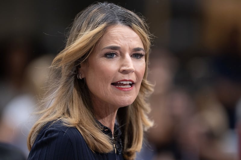 Savannah Guthrie on the Today Show plaza.