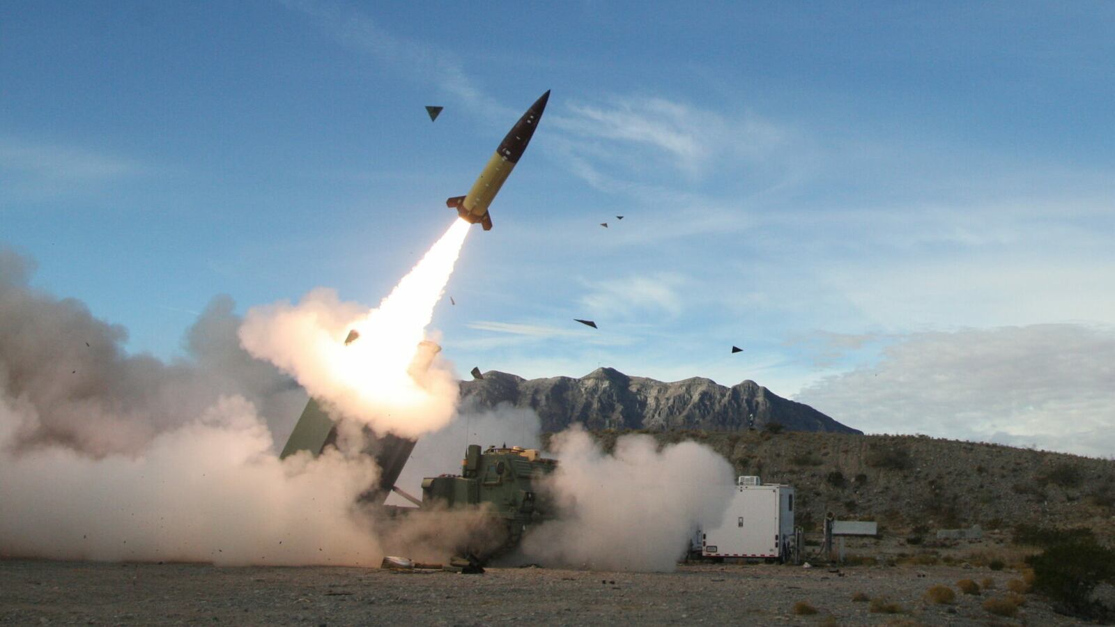 A U.S.-made MGM-140 Army tactical missile system (ATACMS).