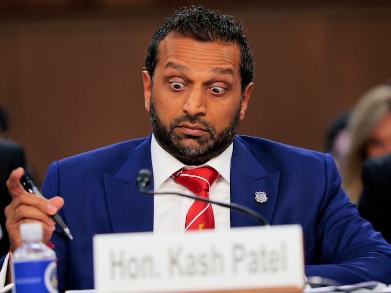 Federal Bureau of Investigation Director Kash Patel prepares to testify before the Senate Judiciary Committee in the Hart Senate Office Building on Capitol Hill on September 16, 2025 in Washington, DC.
