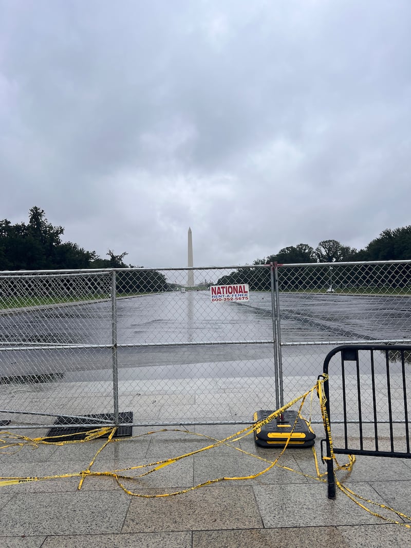 Fences around the Reflecting Pool