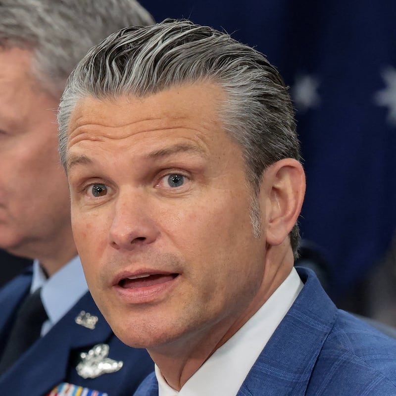 Pete Hegseth pipes up during a meeting this month in Washington with Australia’s Deputy Prime Minister and Defense Minister Richard Marles.
